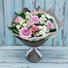 Букет цветов из:  Герберы, Альстромерии и Хризантемы в Волоколамске
