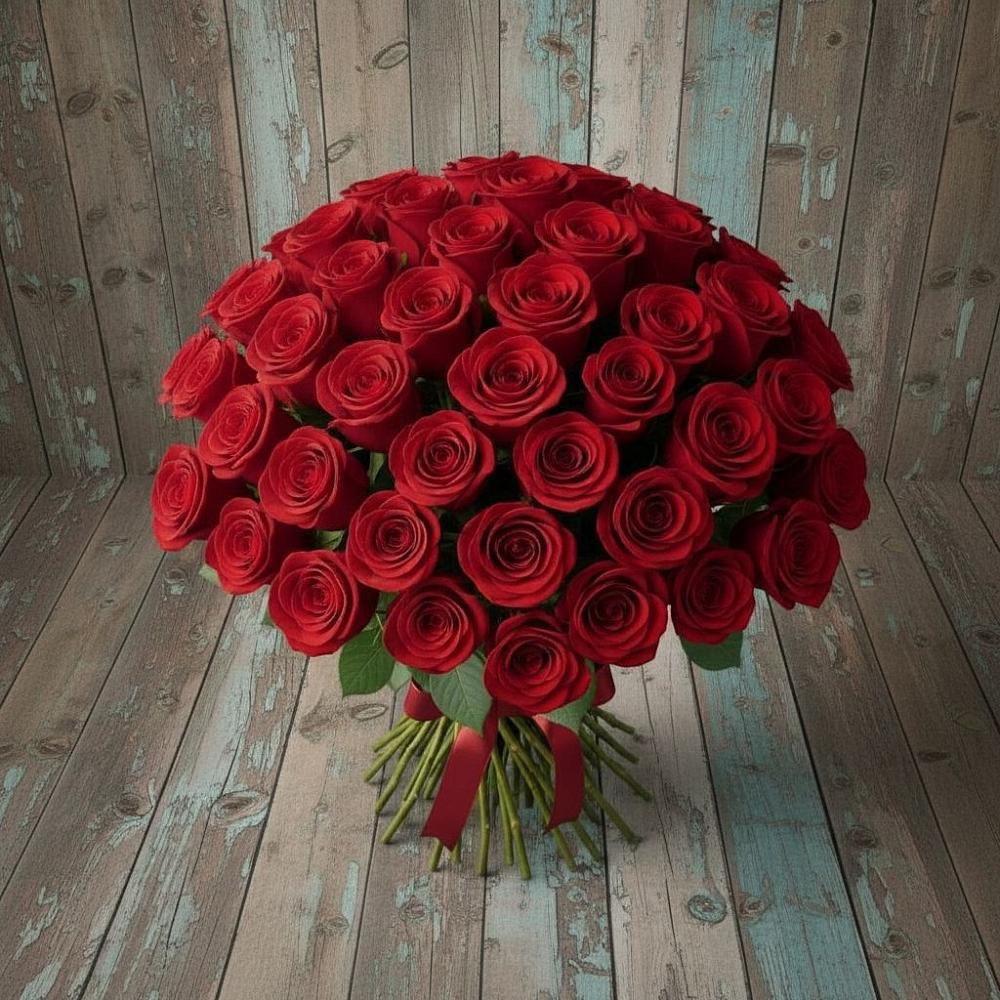 Букет 55 Красных роз Фридом в Волоколамске