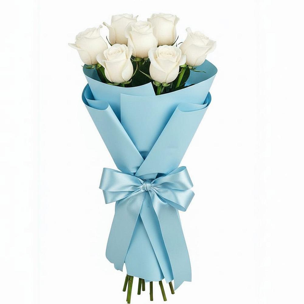 Букет 7 белых роз Проуд в Волоколамске