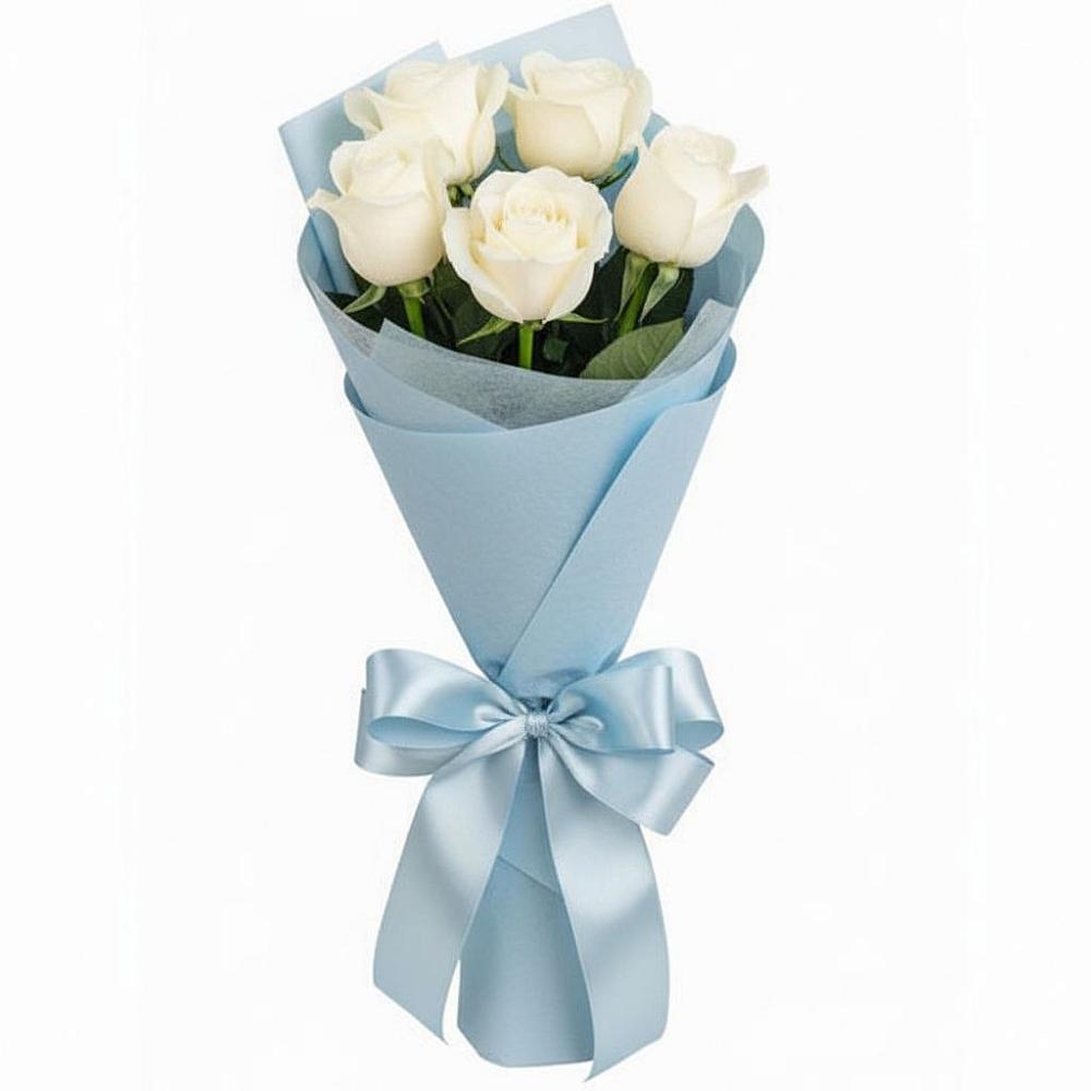 Букет 5 Белых роз Проуд в Волоколамске