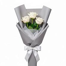 Букет 3 белые розы #REPLACE_PRED# Волоколамске