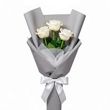 Букет 3 белые розы в Волоколамске