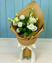 Букет цветов из:  Хризантемы и Лизиантусы #REPLACE_PRED# Волоколамске