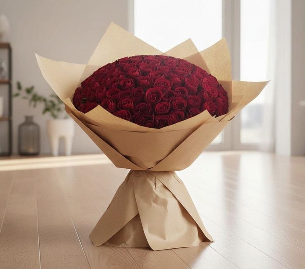 Букет 101 Красная роза в Волоколамске
