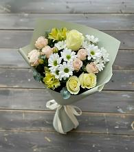 Букет цветов из:  Альстромерии, Розы и Хризантемы в Волоколамске